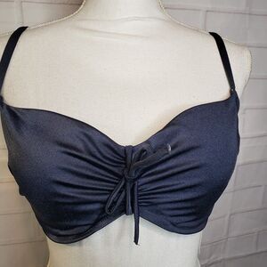 Cute NEW Shade & Shore Blue Padded Heart Bikini Top 36D womens Swim